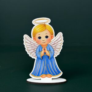PrezentArt | Aniołek na podstawce - Aniołek na podstawie niebieski_2