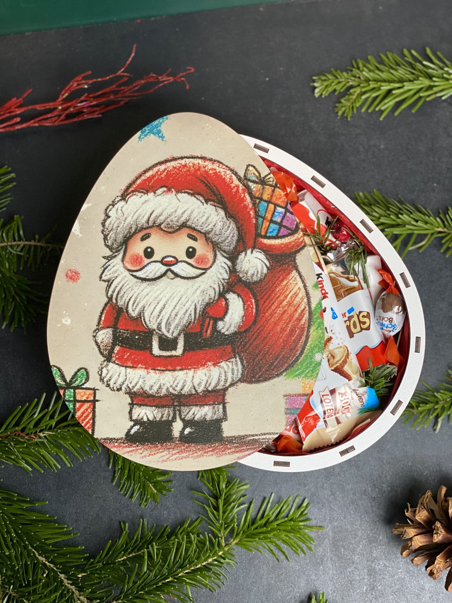 Pudełko z słodyczami Mikołaj (wzór 1)
