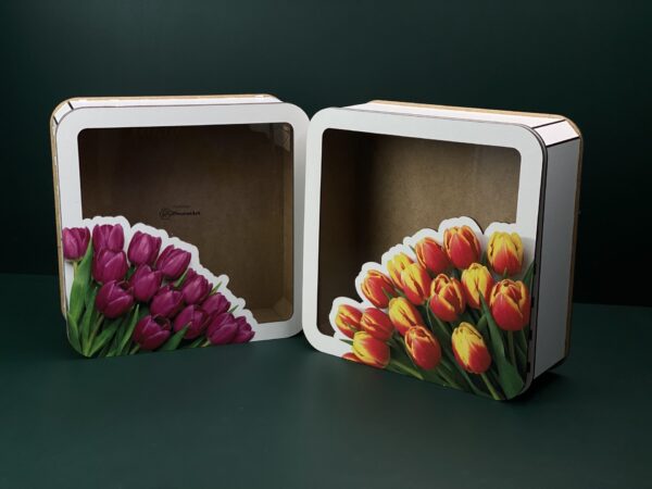 Pudełko Kwadratowe Tulipany