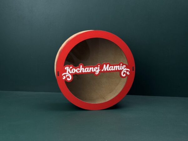 Pudełko okrągłe - Kochanej Mamie (czerwone)