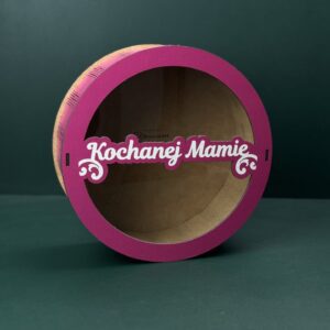 Pudełko okrągłe - Kochanej Mamie (różowe)