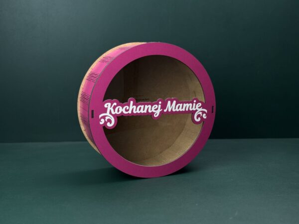 Pudełko okrągłe - Kochanej Mamie (różowe) - obrazek 2
