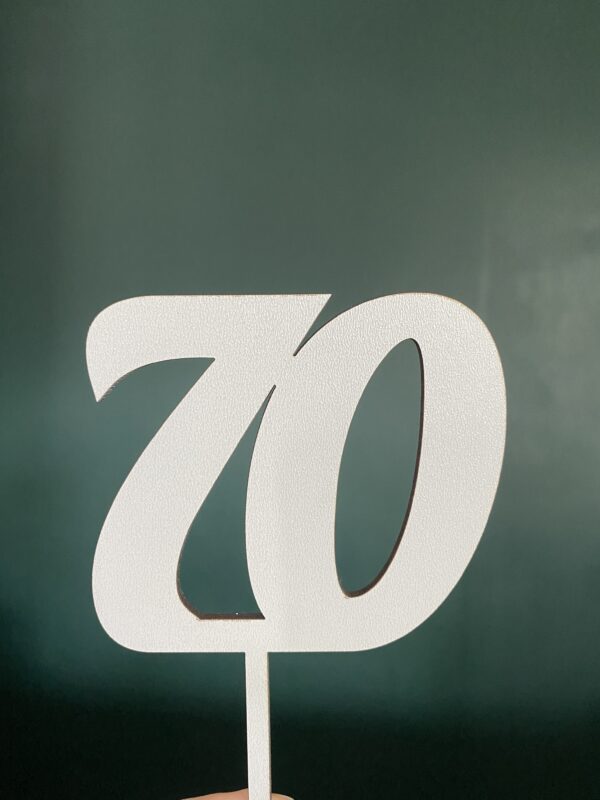 Topper liczba 70 na patyku