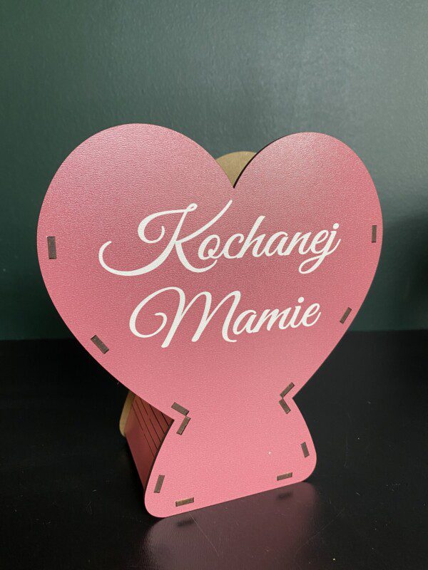 Kieliszek Serce - Kochanej Mamie (różowy)